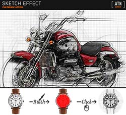 极品PS动作－素描效果：Sketch Effect